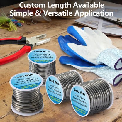 holama Lead Wire Solid Core Roll 1 Lb Spool — Soft High Density Lead Line for Fishing Sinkers, Drift & Dragging Weights, Fly Tying Crafting Material with 5/64", 1/8", 3/16", 1/4" Gauge Available