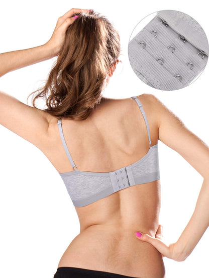 Boao 3 Pieces Mini Camisole Bra Padded Brassiere Tank Top Brassiere Women Sports Bra with Straps(Black, White, Grey,M)