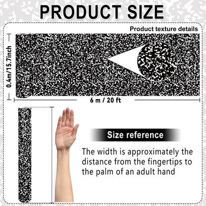 Black Composition Bulletin Board Roll Reusable Waterproof Erasable Composition Notebook Non-Woven Fabric Bulletin Board Roll Black and White Background Poster for Classroom Decor Wrap Craft 15.7"x20ft