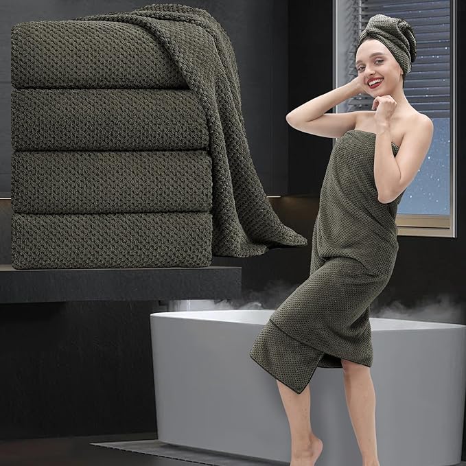 Extra Large Bath Towel Set of 4, Oversized Bath Sheet Super Soft Highly