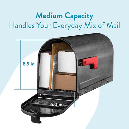ARCHITECTURAL MAILBOXES 7600P-10 MB1 Mailbox, Medium, Pewter | Galvanized steel build for outside with rust-resistant powder-coat finish and a magnetic door closure. USPS approved.