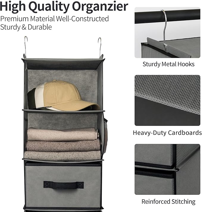 GRANNY SAYS 6-Shelf Hanging Closet Organizer, Separable to 2 Pack 3-Shelf