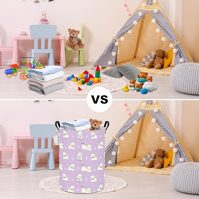 FANKANG Storage Basket, Nursery Hamper Canvas Laundry Basket Foldable