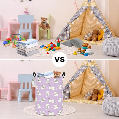 FANKANG Storage Basket, Nursery Hamper Canvas Laundry Basket Foldable
