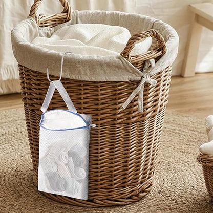 5-Pack Sock Laundry Bags with Metal Hooks, 10x12 Inch Mesh Washing Machine Bags
