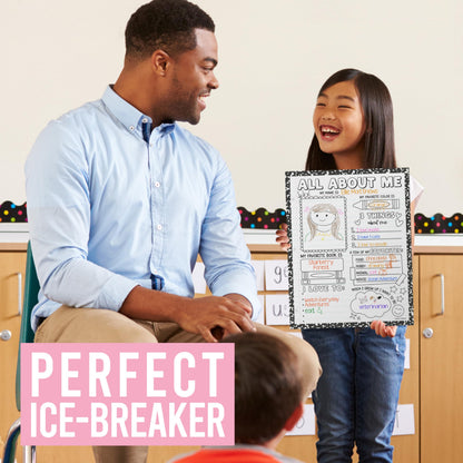 All About Me Posters for Classroom Must Haves - 20 Star Student Poster, 100 Days of School Items, Star of The Week Poster Elementary Classroom Decor, End of School Year Teacher Supplies