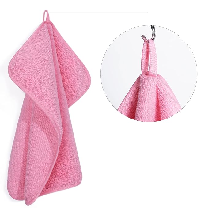 POLYTE Premium Lint Free Microfiber Washcloth Face Towel, 13 x 13 in
