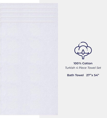 American Soft Linen Luxury 4 Piece Bath Towel Set, 600 GSM 100% Cotton Turkish