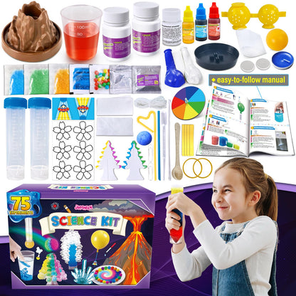 JOPSHEEN 75 Experiments Science Kit for Kids, Chemistry Set, S.T.E.M Educational Birthday Christmas Toys Gifts Idea for Boys and Girls