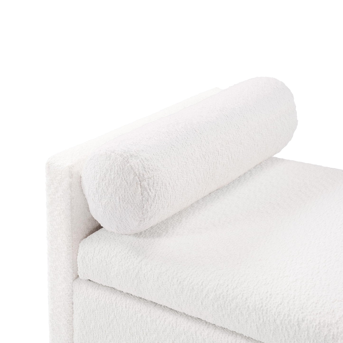 Christopher Knight Home Namo Boucle Upholstered Ottoman with Storage, Wooden Storage Ottoman Bench with Pillows, Long Entryway Ottoman Foot Rest, Bedroom End of Bed Foot Stools Ottoman, Natural+Ivory