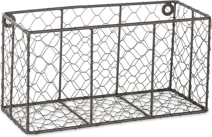 DII Chicken Wire Collection Farmhouse Vintage Wall Baskets, Small Basket