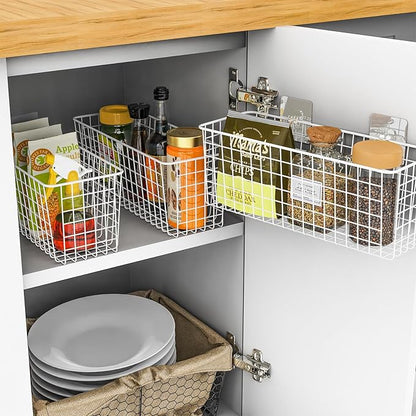Joben Oligey 3 Set Hanging Wall Wire Baskets, Farmhouse Food Storage Kitchen