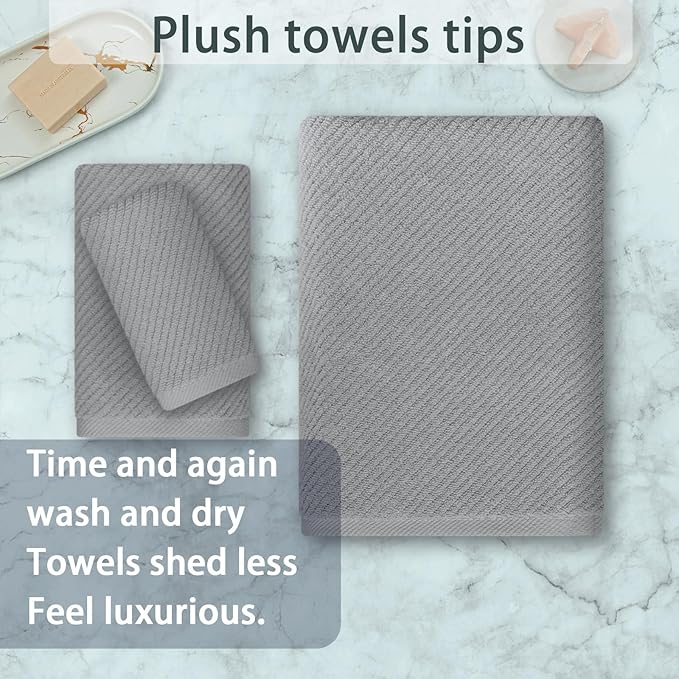 VOOVA & MOVAS Gray Towels for Bathroom