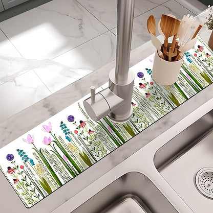 Kitchen Sink Splash Guard Faucet Mat -1 PC Super Absorbent Fast Drying Mat Sink