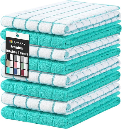 Homaxy Premium Cotton Kitchen Towels 16"x 28", Large Natural Ring Spun 390 GSM
