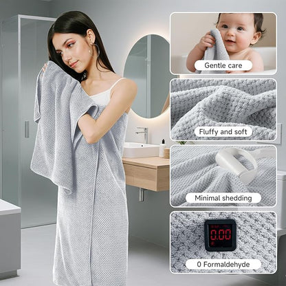 REDKISS 6 Piece Premium Towel Set, 2 Bath, 2 Hand, and 4 Wash Cloths,