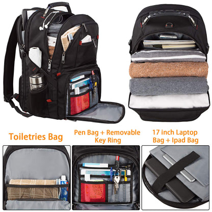 LTINVECK Travel Laptop Backpack, Extra Large Backpack for Men Women with USB Charging Port, TSA Friendly Heavy Duty Big Business Computer Bag Tech Backpacks Bag Fit 17 Inch Laptops, RFID Backbag