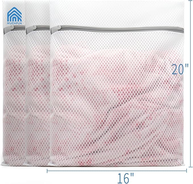 Muchfun 3Pcs Durable Honeycomb Mesh Laundry Bags