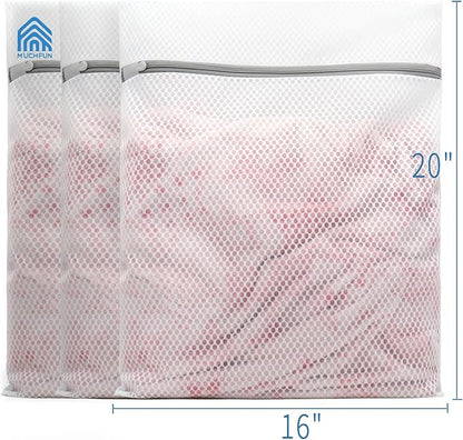 Muchfun 3Pcs Durable Honeycomb Mesh Laundry Bags