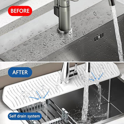 Kitchen Sink Splash Guard-24 x 5.8'' Ultrathin Silicone Sink Mat Splash Guard