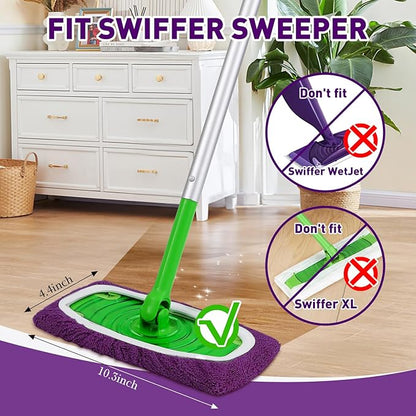 Microfiber Mop Pads, Dry Flat mop Cover & Washable Wet Pads Refill