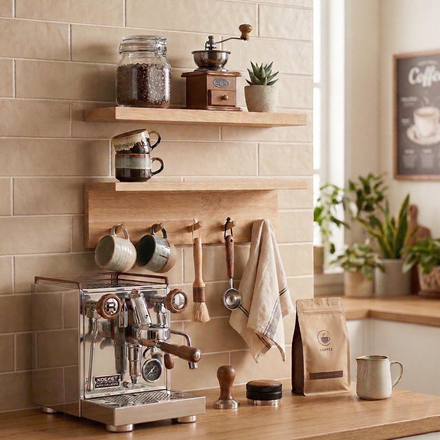 RIVERVALLA Floating Wall Shelves with Hooks, Rustic Wood Coat Rack & Storage Organizer for Entryway, Kitchen & Bedroom, Wall Mounted Display Shelf for Books, Plants & Photos