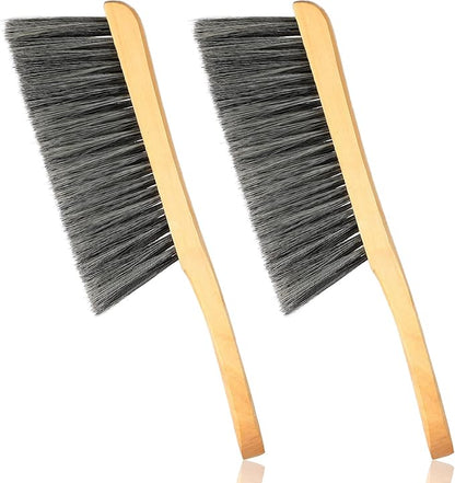 Patelai 2 Pieces Wooden Bench Brushes Fireplace Brush Natural Fiber Bench Soft