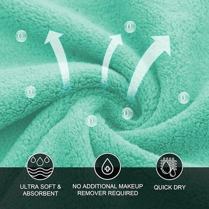 MOONQUEEN Microfiber Facial Cloths Fast Drying Washcloth 12 Pack