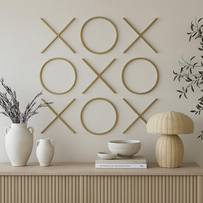 Meridian Furniture 432 XOXO Collection Modern | Contemporary Stainless Steel Wall Decor, Gold, 66.75" W x .75" D x 66.75" H