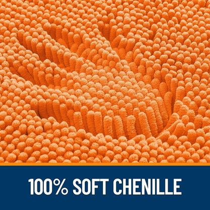 OLANLY Bathroom Rugs 34x21, Extra Soft Absorbent Chenille Bath Rugs, Rubber Backing Quick Dry, Machine Washable Bath Mats for Bathroom Floor, Tub and Shower, Home Decor Accessories, Orange