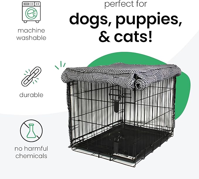 Molly Mutt Rough Gem Dog Crate Cover, 100% Cotton Canvas Cover with 2 Roll-Up Panels, Ideal for Dog or Cat Crate, Durable, Washable, and Free of Harmful Chemicals, 36" x 23" x 25"