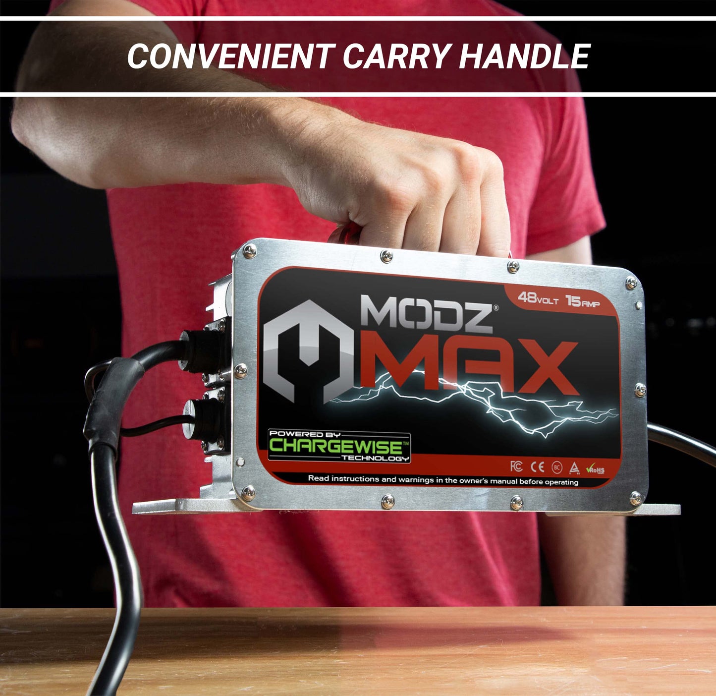 MODZ Max48 15 AMP Club Car Battery Charger for 48 Volt Golf Carts
