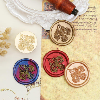 SWANGSA Fleur de Lis Wax Seal Stamp Kit with 200pcs Sealing Wax Beads, Great for Embellishment of Wedding Invitations, Wine Packages, Gift Wraps
