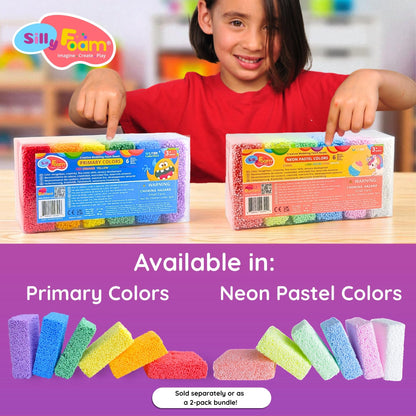 Silly Foam, Creative Modeling Foam Beads, 1-Pack of 6 Neon Pastel Colors, Perfect for Preschool and Kids, Arts & Crafts, Sensory Play, STEM, Travel Toy, Easter Basket Stuffers, Non-Toxic (Age 3+)