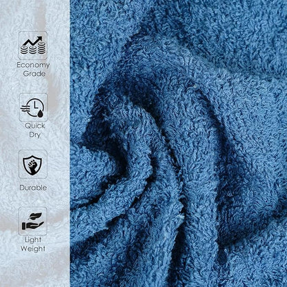 24 Pack Navy Blue Hand Towel 100% Cotton Spa Towel – 16x26 inches Highly