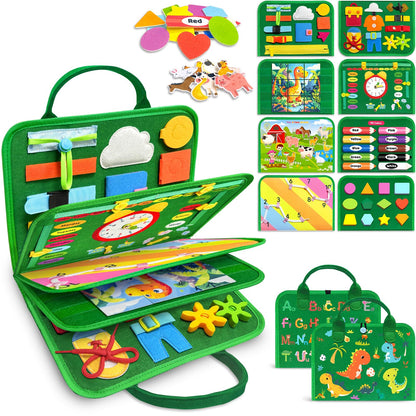 Gojmzo Busy Board Montessori Toys for Toddler Year Old Boy Girl Birthday Gifts, Busy Book Sensory Toys for Toddlers, Learning Educational Toddler Travel Activities