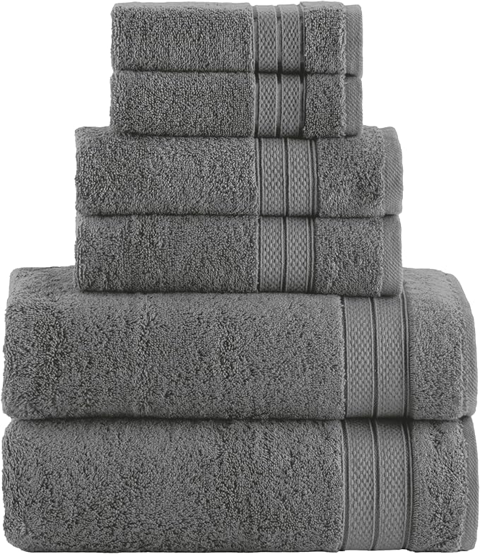 Elegant Comfort Luxury 6-Piece Towel Set, Premium Soft 100% Turkish Cotton