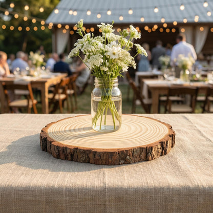 SENMUT 10 Pack Large Wood Slices for Centerpieces 9-10 Inch - Natural Unfinished Round Wooden Trays for Decor, Rustic Wedding Table Centerpieces, Party Event Decorations & DIY Crafts