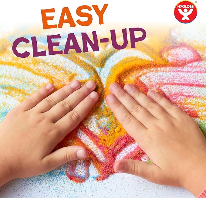 Hygloss Colored Sand for Crafts – 3 lb Bottle, Bright Rainbow – Vibrant Colorful Fine Sensory Play Sand Art Kits for Kids – Classroom Activities for Children 3 4 5 6 7 8 9 10 11 12 – Safe for Ages 3+