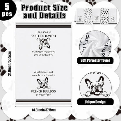 French Bulldog Kitchen Dish Towel