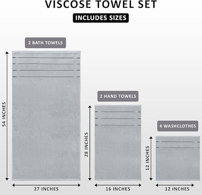 Utopia Towels 8 Piece Luxury Towel Set, 2 Bath, 2 Hand, and 4 Wash Cloths