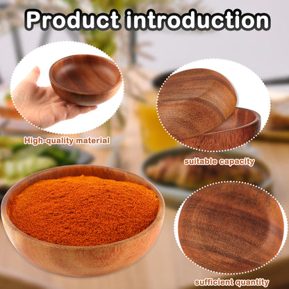 Medanera 16 Pcs Small Acacia Wooden Bowls 4.72 x 1.5 Inch Decorative Stackable Salad Bowl Round Calabash Bowls for Kitchen Pasta Sauce Rice Soup Dessert Popcorn Cream Party Gifts