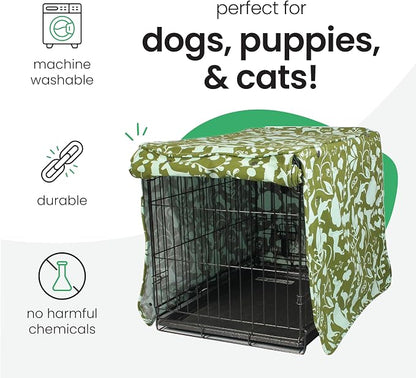 Molly Mutt Amarillo by Morning Dog Crate Cover, 100% Cotton Canvas Cover with 2 Roll-Up Panels, Ideal for Dog or Cat Crate, Durable, Washable, and Free of Harmful Chemicals, 36" x 24" x 27"