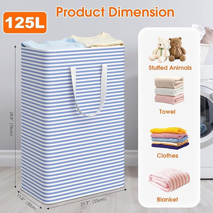 3 Pack Large Laundry Basket, Waterproof & Freestanding Laundry Hamper,