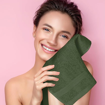 GLAMBURG Ultra Soft 12-Piece Washcloths Set 13x13-100% Ringspun Cotton