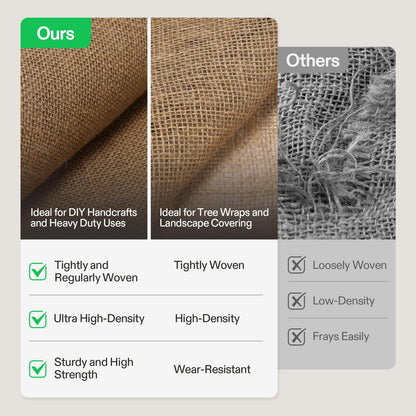 VIVOSUN 40 in x 30 ft Burlap Fabric, High Density Natural Jute Fiber, Multipurpose Burlap for Gardening, Outdoor Plant Care, Weed Barrier, DIY Crafts, and Decoration