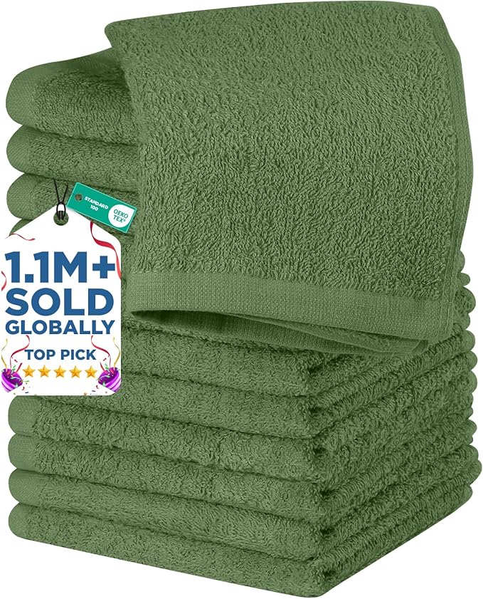 DAN RIVER 12 Pack Wash Cloths for Showering