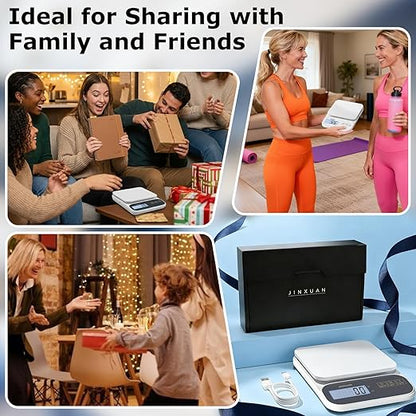Kitchen Scale 5kg/0.1g Precision Food Scales for Kitchen Digital Scale Grams for Cooking Baking Weight Loss, Rechargeable Coffee Scale Food Weight Scale with Large Backlit LCD Display USB Cord