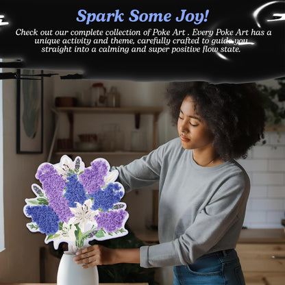 Unwynd Poke Art Lavender Flower Bouquet | Mess-Free Arts and Crafts for Adults | Teen Craft Kits | Flowers Gift | Gifts for Women Basket Making