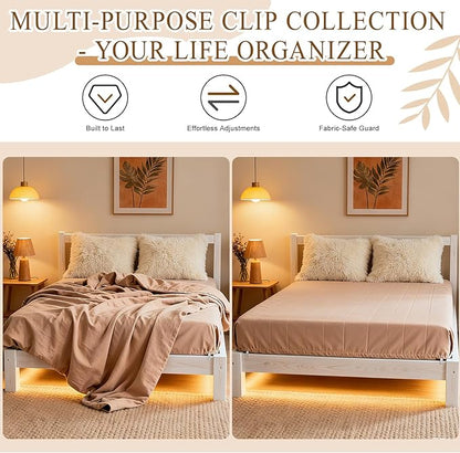 16 Pcs Bed Sheet Straps Sets-2 Style Adjustable Bed Sheet Fasteners Holders
